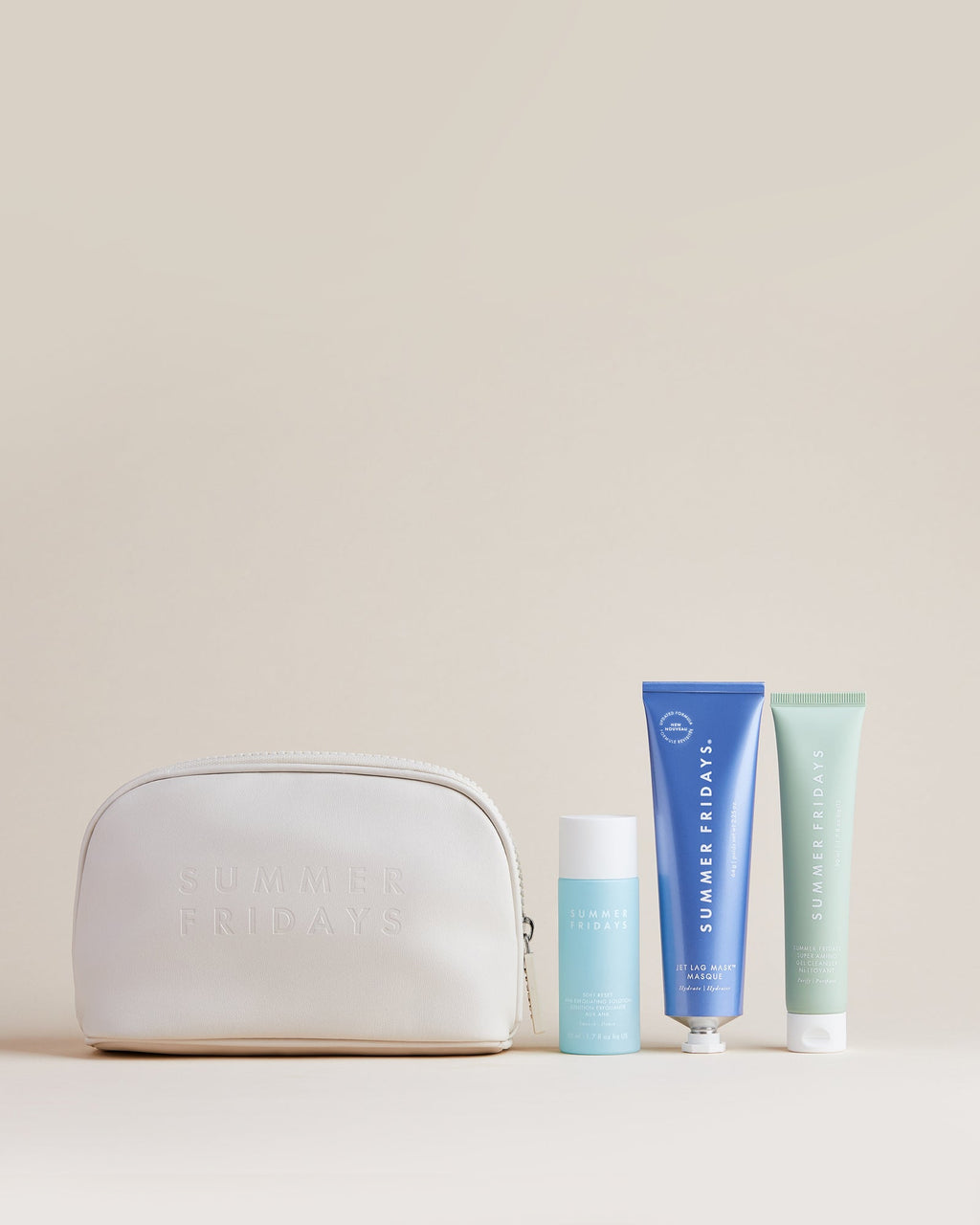 Skincare Regimen Set with Full Size Jet Lag Mask